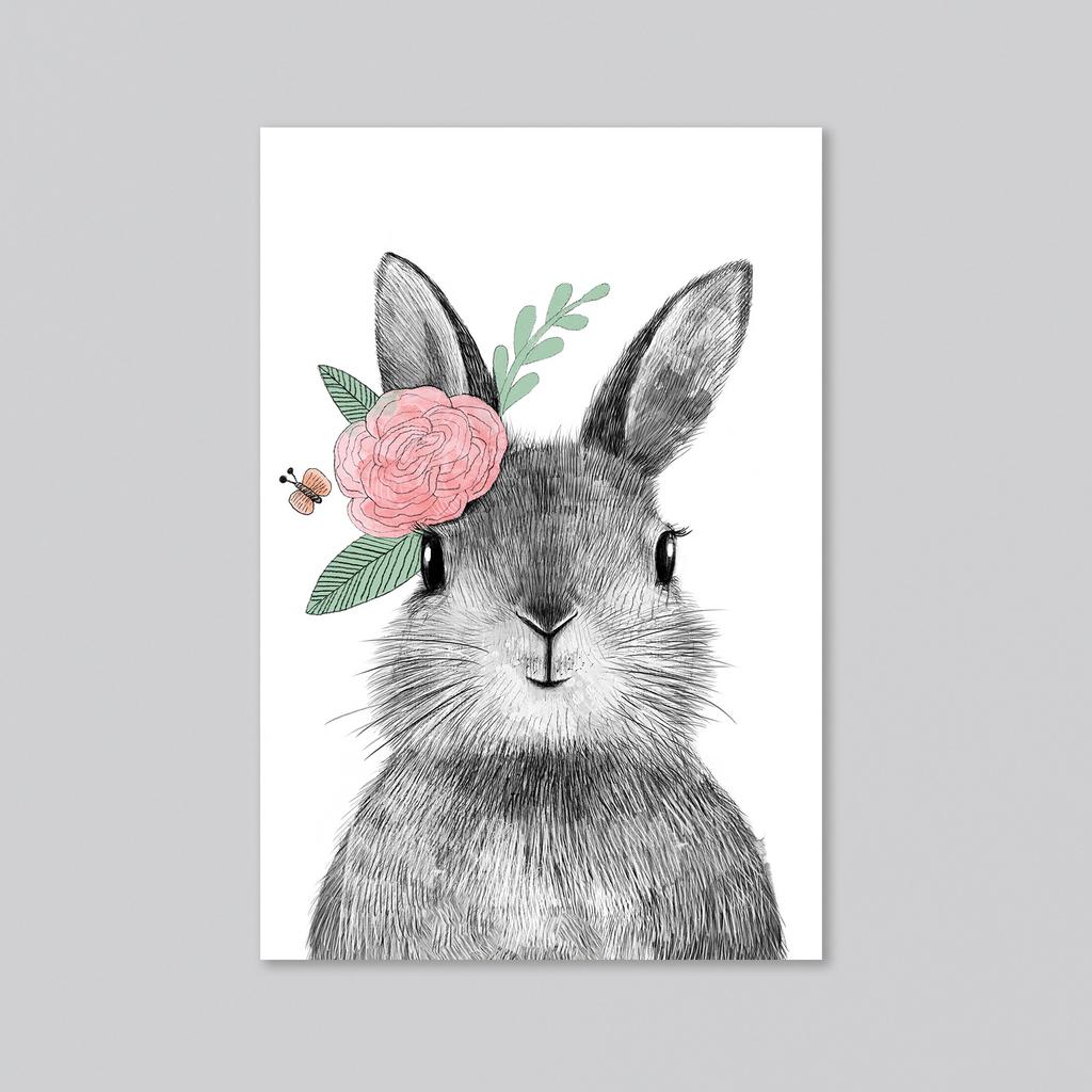 Малышка зайчик - оптовая открытка - 20 штук