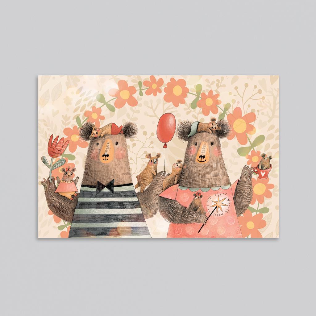 Счастливые родители - оптовая открытка - 20 штук