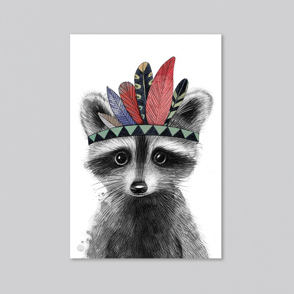 Малыш енот - оптовая открытка - 20 штук