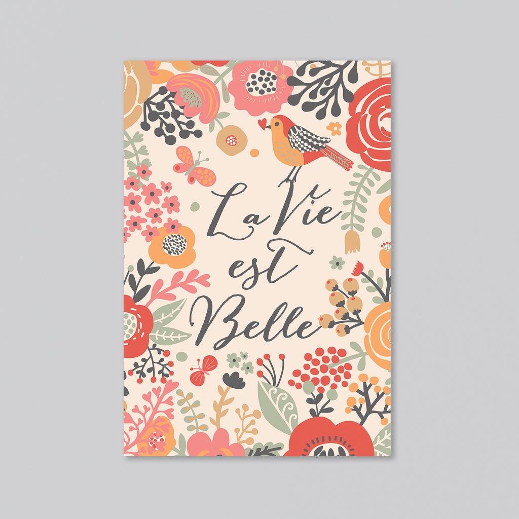 La Vie est Belle - оптовая открытка - 20 штук