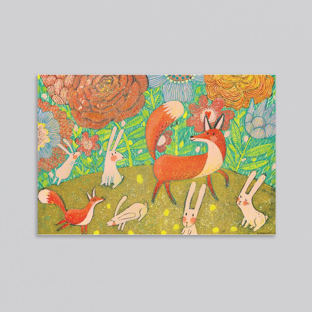 Лисы зайцам не враги - оптовая открытка - 20 штук