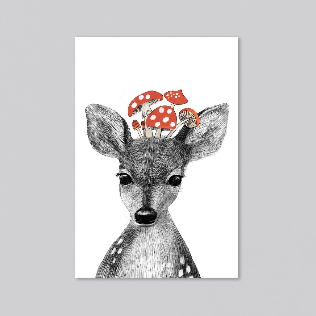 Малыш олененок - оптовая открытка - 20 штук