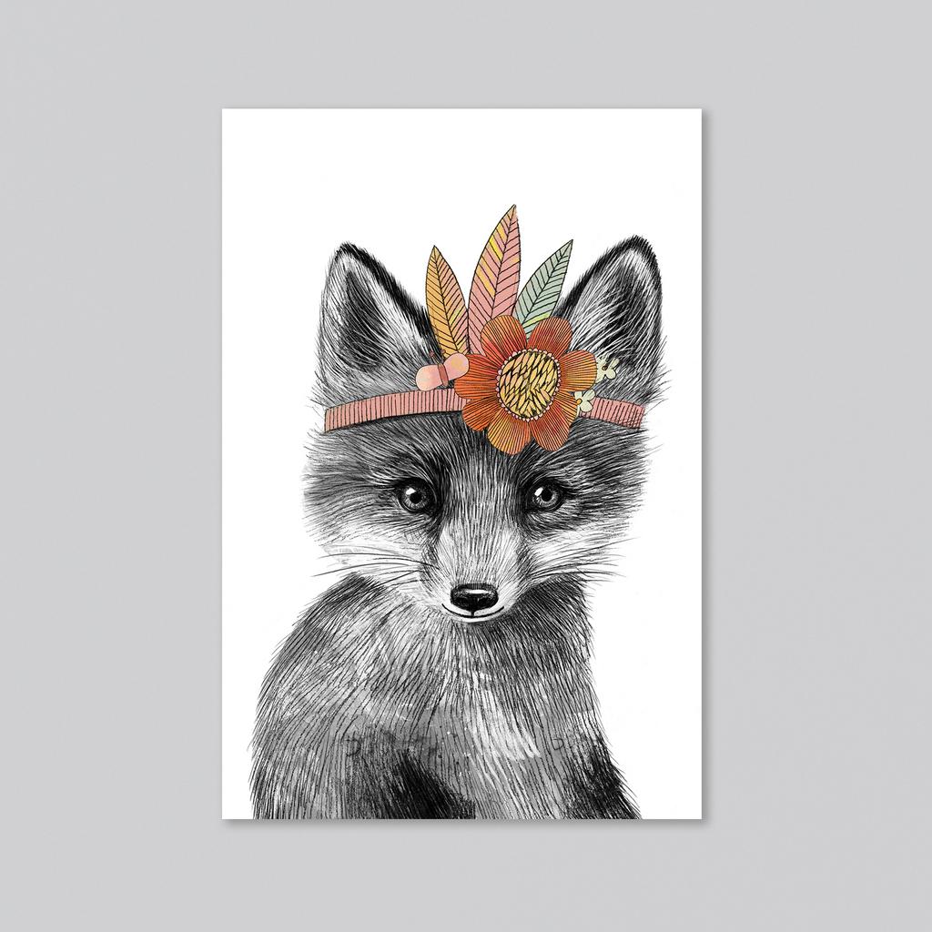 Малышка лисичка - оптовая открытка - 20 штук