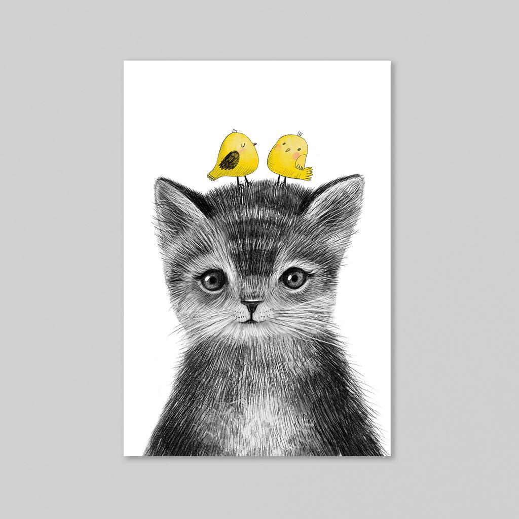 Малыш котенок - оптовая открытка - 20 штук