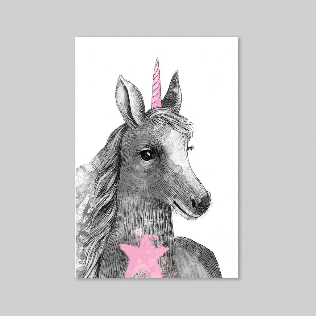 Малышка единорог - оптовая открытка - 20 штук