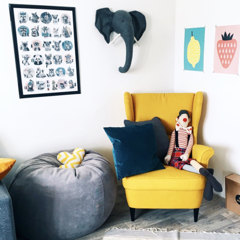 Постер - алфавит с малышами - зверятами в пастельных тонах купить в интернет магазине