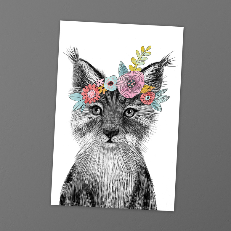 Малышка рысь - открытка