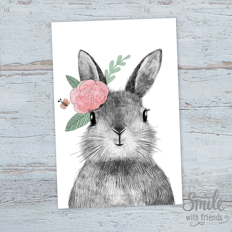 Малышка зайчик - открытка