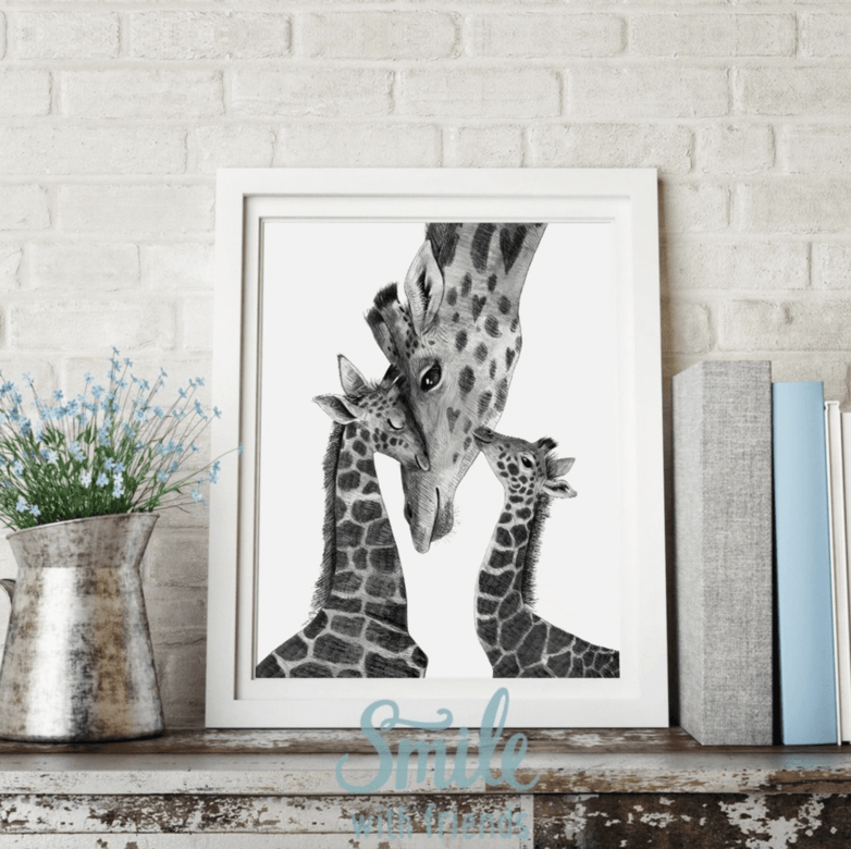 Жирафы - мама с детьми