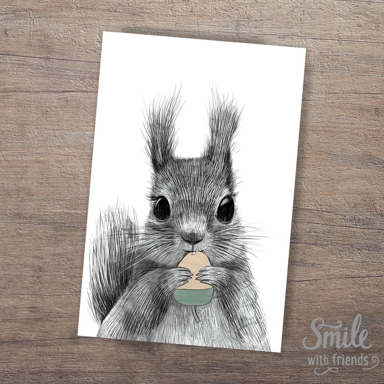 Малыш бельчонок - открытка