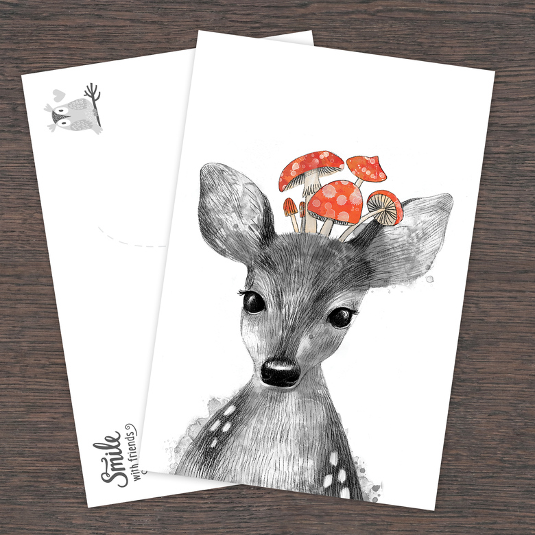 Малыш олененок - открытка