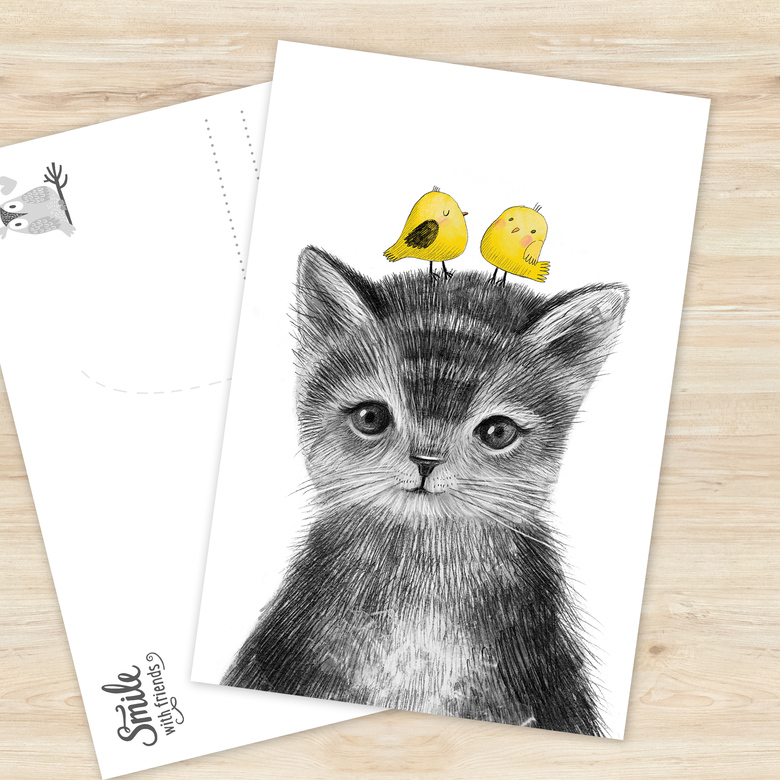 Малыш котенок - открытка