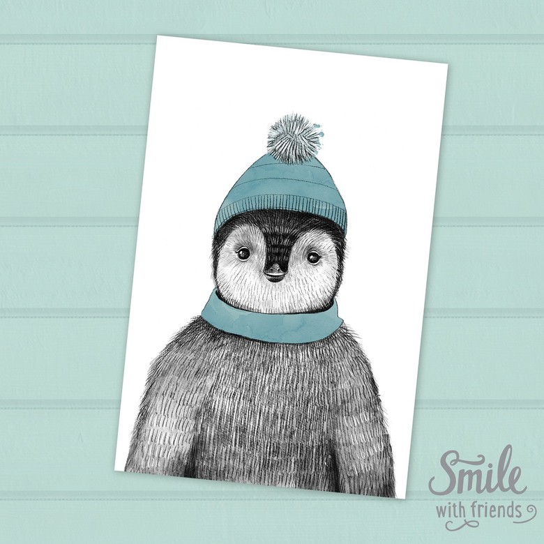 Малыш пингвинчик - открытка