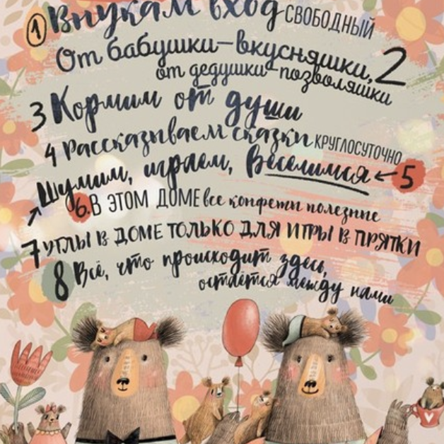 Постер Правила дома бабушки и дедушки купиь в интернет магазине