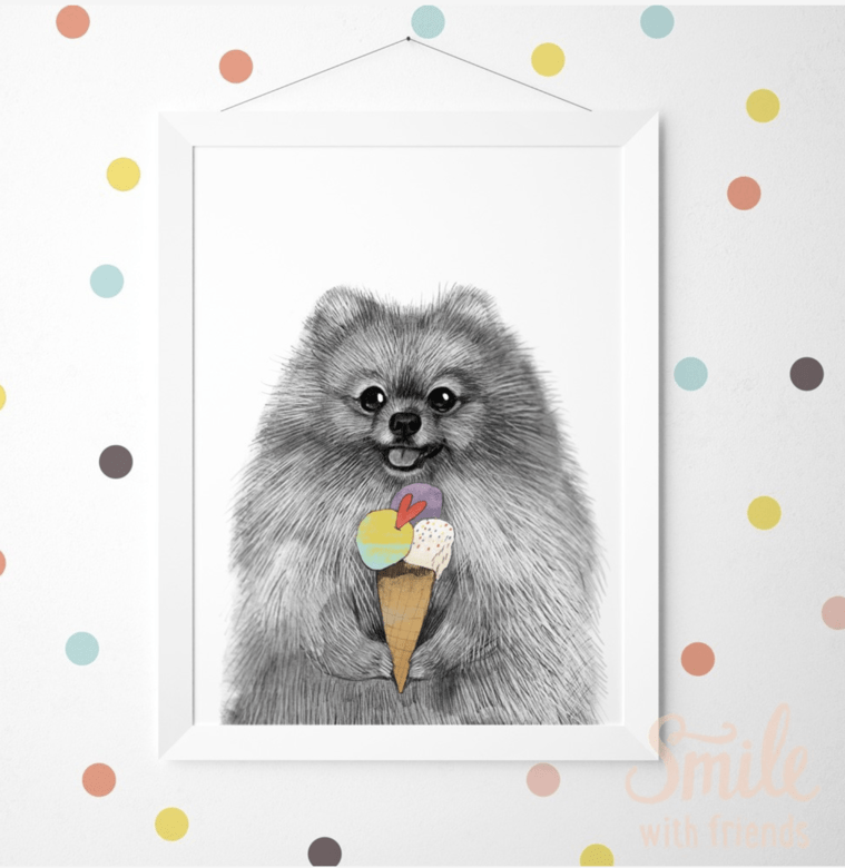 Шпиц с мороженкой