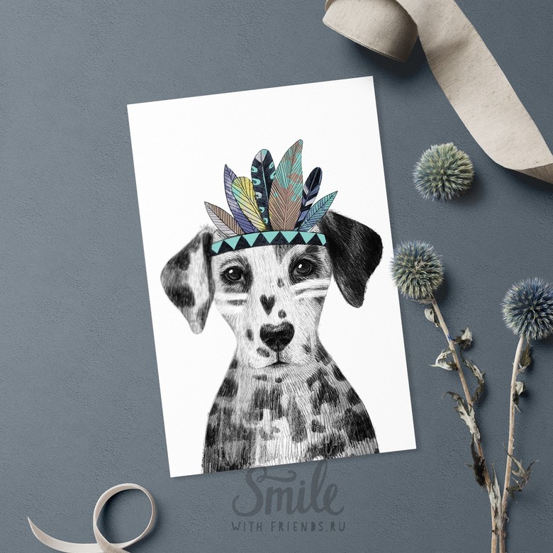 Далматин индеец - открытка