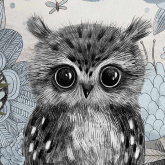 Постер - метрика Совенок или любой малыш в голубых тонах купить в интернет магазине