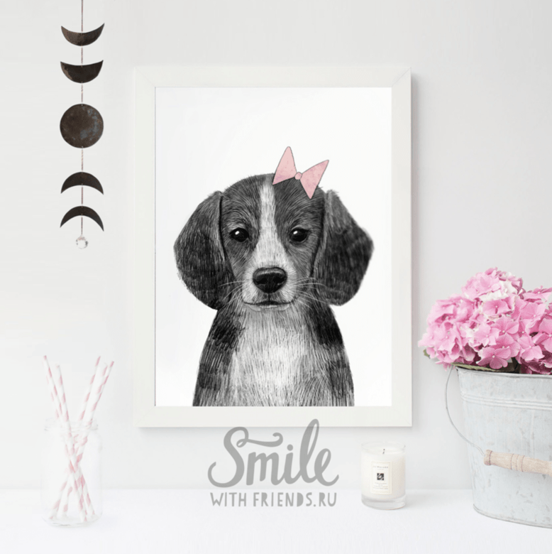 Бигль с бантиком