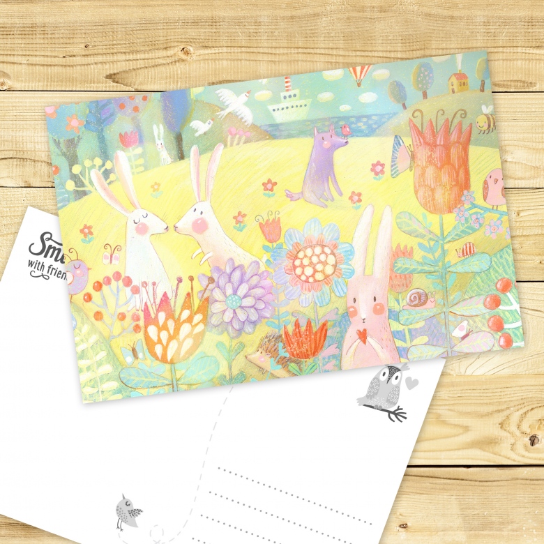 Весенняя лужайка - открытка