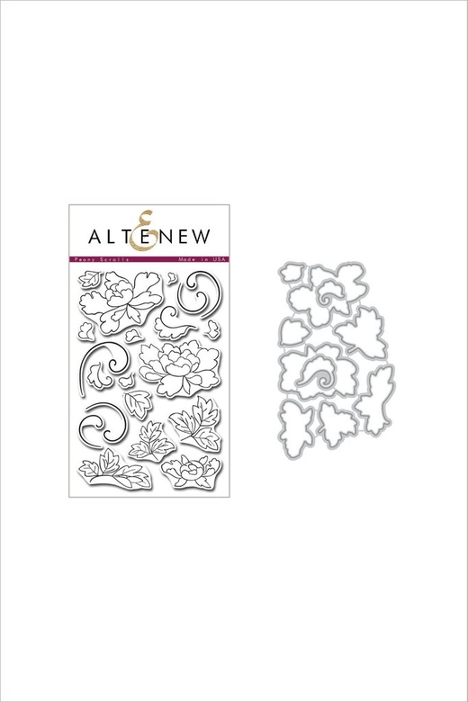 Набор ножей и штампов Peony Scrolls (Altenew)
