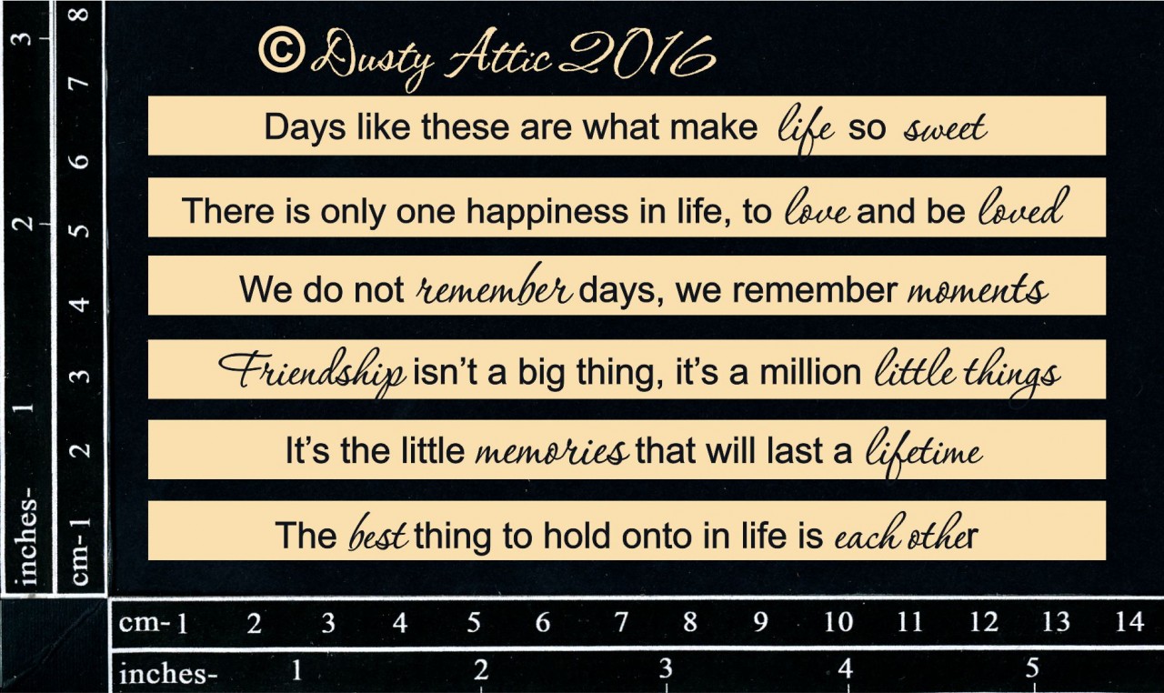 Чипборд Quoted Sentiment #1 BLACK Dusty Attic