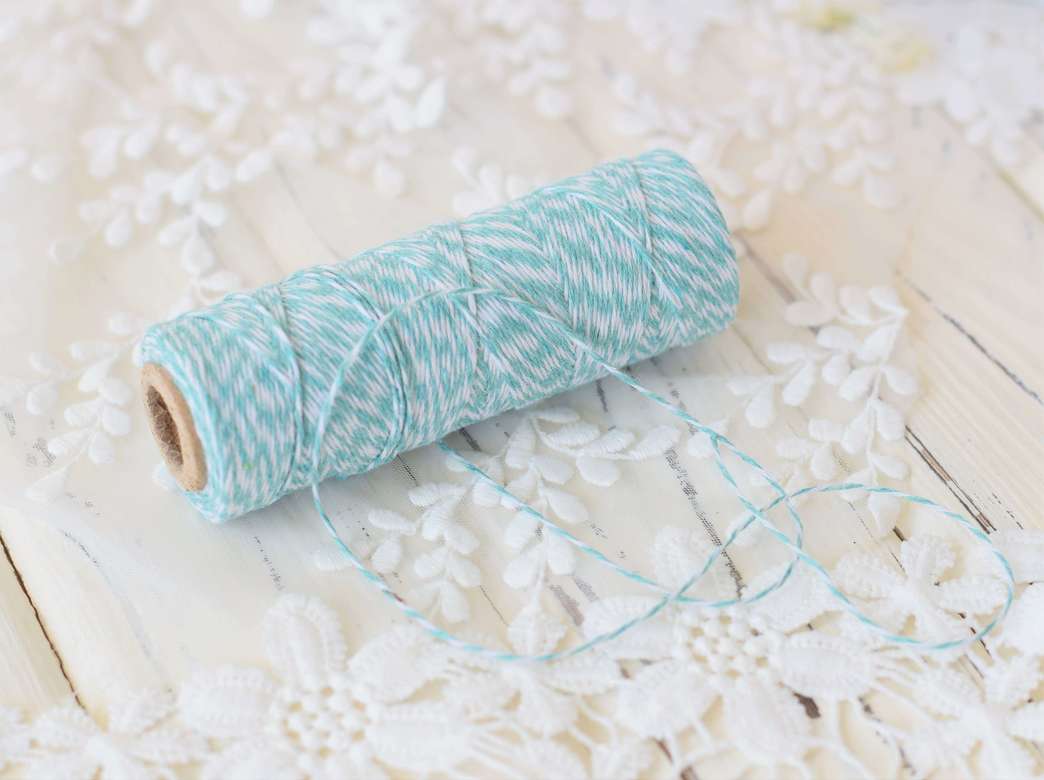 Шнур твайн White/Mint 1мм - 5м (Китай)