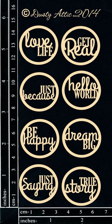 Чипборд Word Disks #1 Dusty Attic