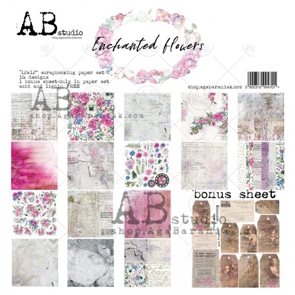 Набор бумаги 30*30см Enchanted flowers A.B.Studio