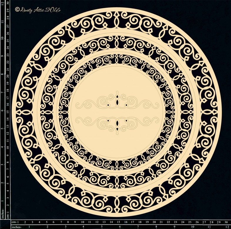 Чипборд 30*30см Ornate Circle Frames Large Dusty Attic