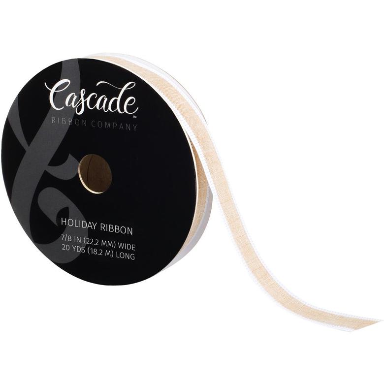 Лента Cascade Centered Burlap Ribbon W/Wired Edge 2.5"X20yd