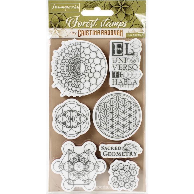 Набор штампов Sacred Geometry Stamperia Cling Rubber Stamps 3.94"X6.5"