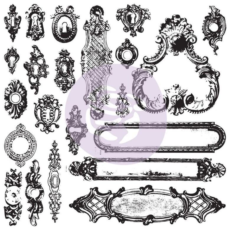 Набор штампов 30*30см Hardware Prima - Iron Orchid Designs - Clear Acrylic Decor Stamps