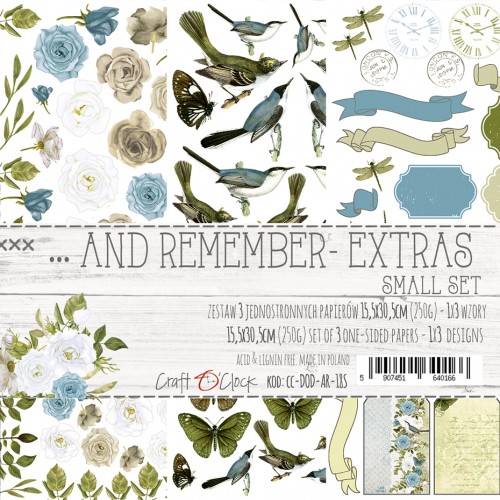 Набор элементов для вырезания And Remember - Extras 3 листа Craft O'Clock