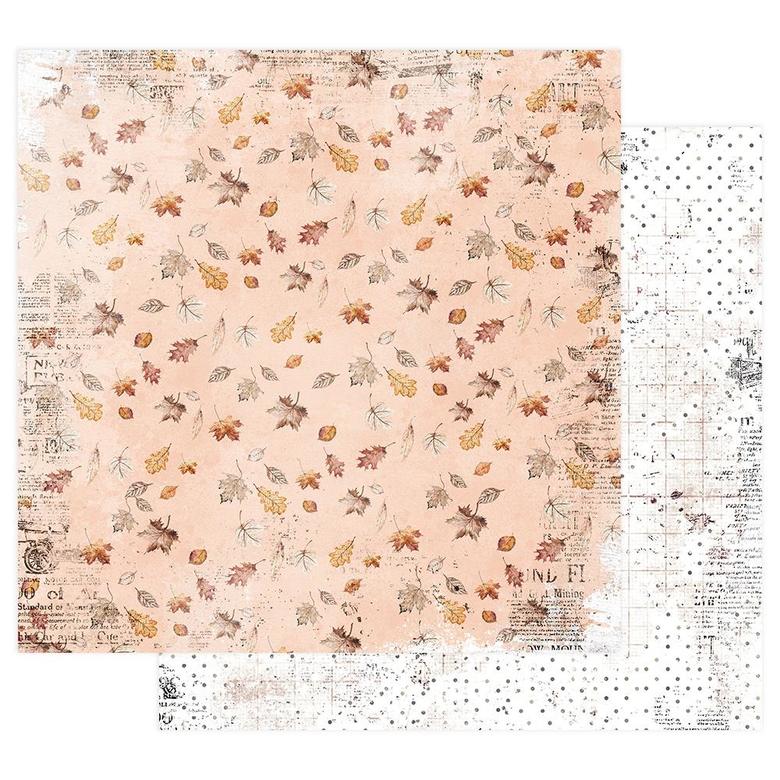 Лист двусторонней бумаги с фольгированием Crunchy Leaves  Pumpkin & Spice Double-Sided Cardstock 12"X12"