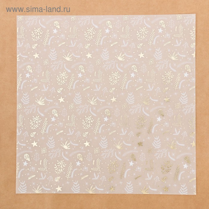 Калька с фольгированием декоративная «Зимняя сказка» , 30.5 х 30.5 см Арт Узор