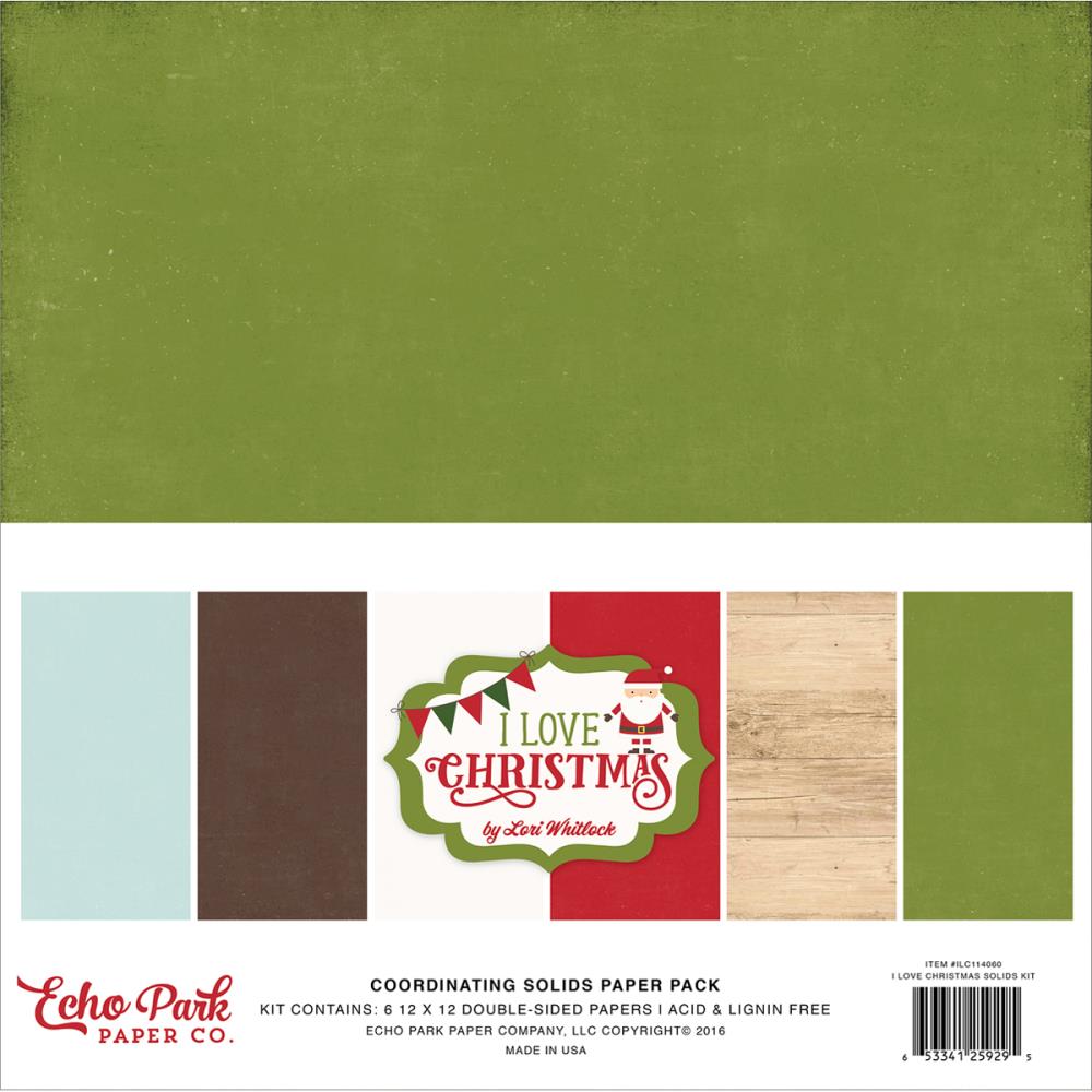 Набор кардстока I Love Christmas от Echo Park Paper