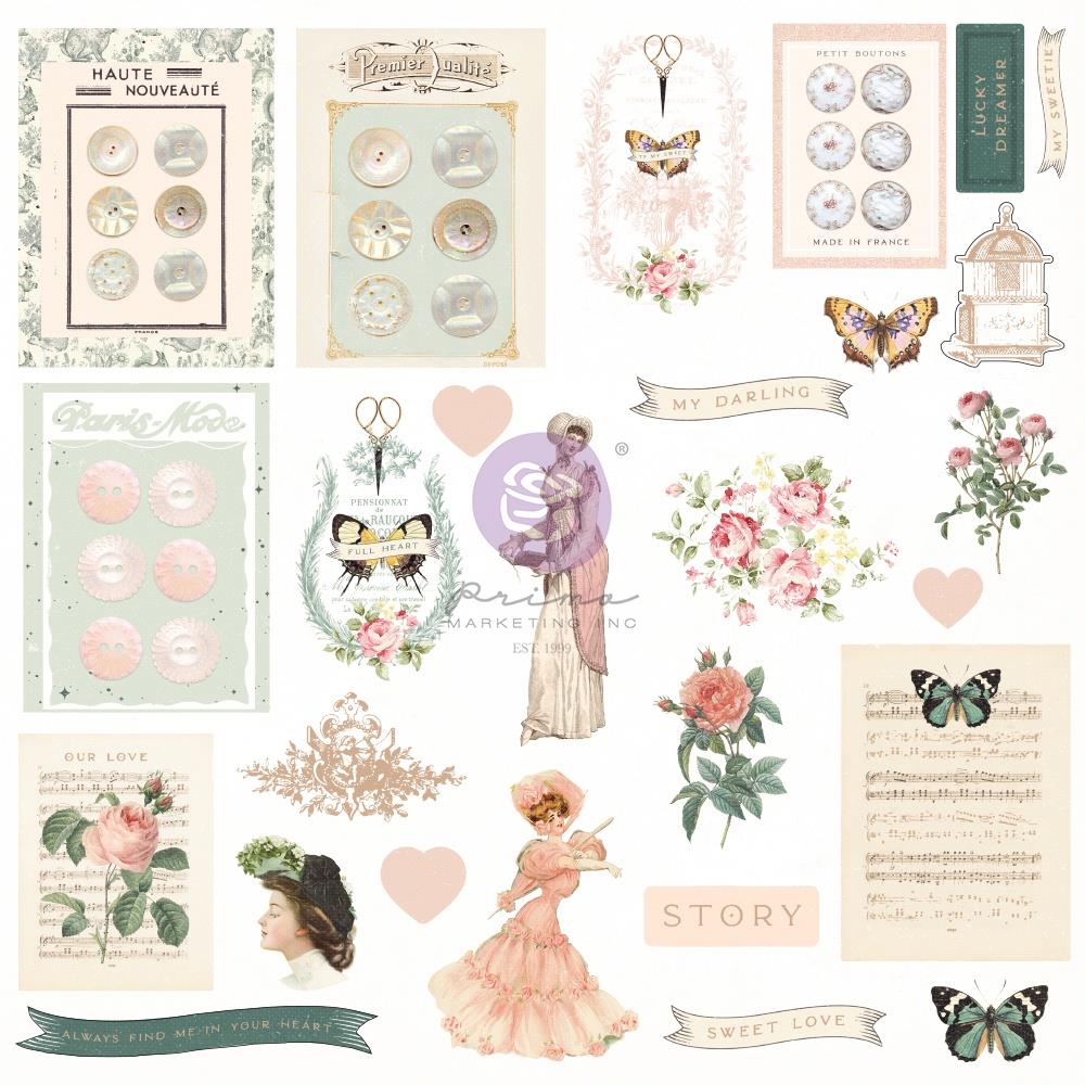 Набор высечек 27шт My Sweet By Frank Garcia Cardstock Ephemera 27/Pkg Shapes, Tags, Words, Foiled Accents