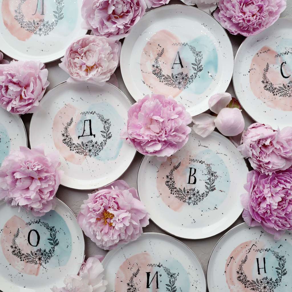 Серия блюдец "Лина" с монограммой