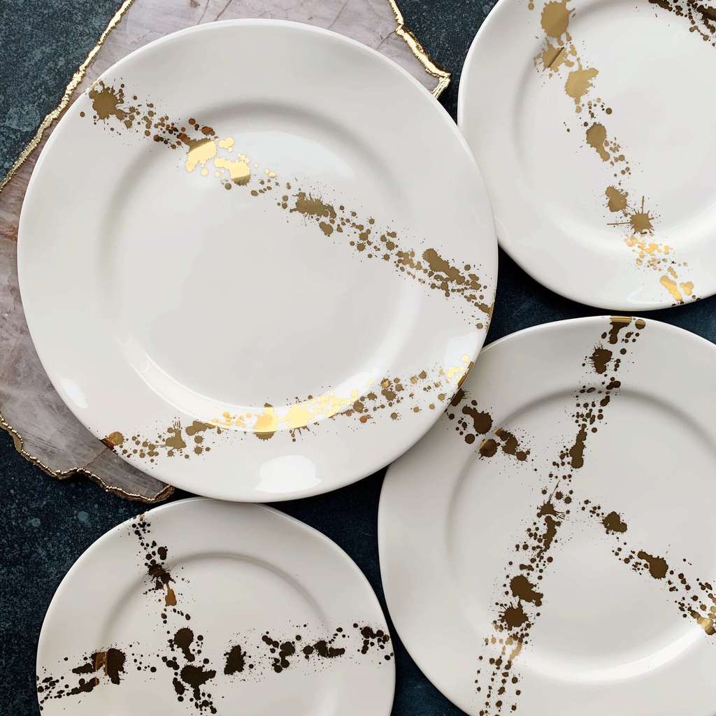 Серия блюд и тарелок "Золотые кляксы"