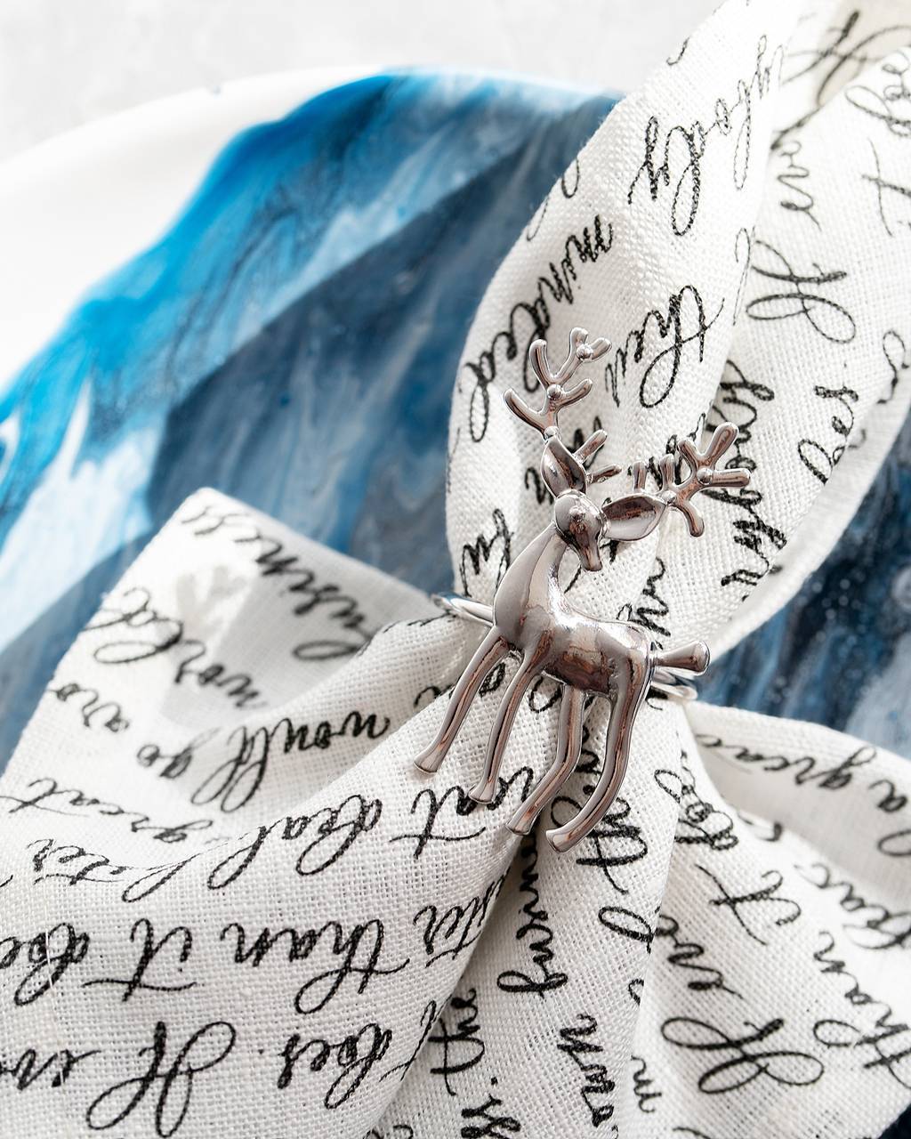 Кольцо для салфеток "Олень" серебристое