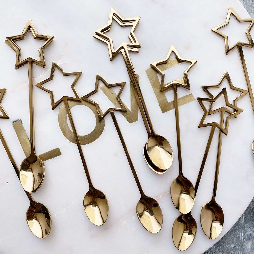 Ложка "Звезда" золотого цвета