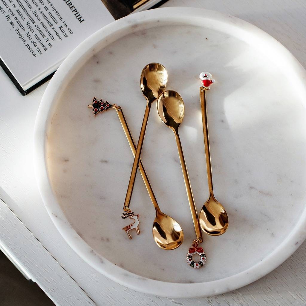 Ложка "Рождество" золотого цвета