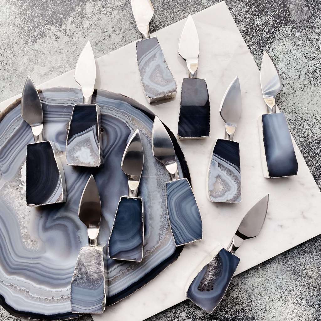 Нож со срезом натурального агата