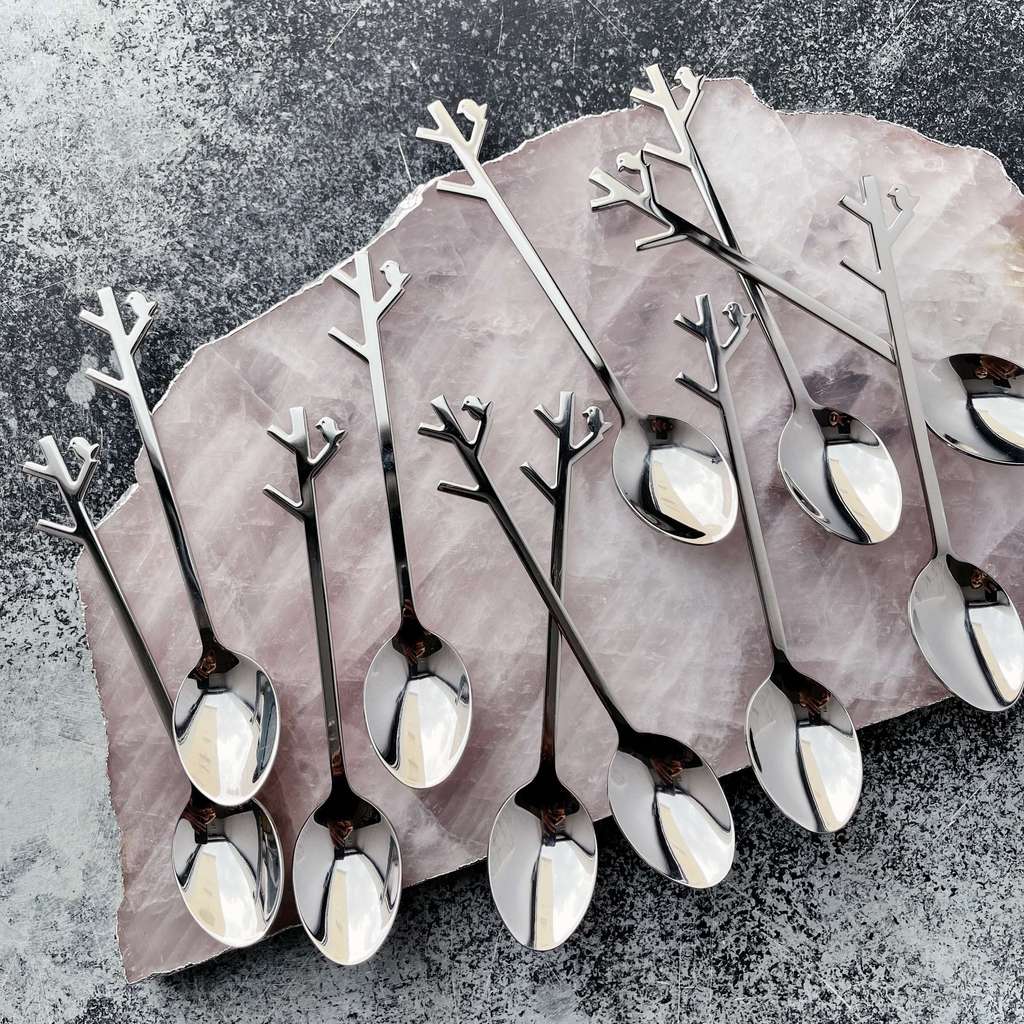 Ложка "Птичка" серебряного цвета