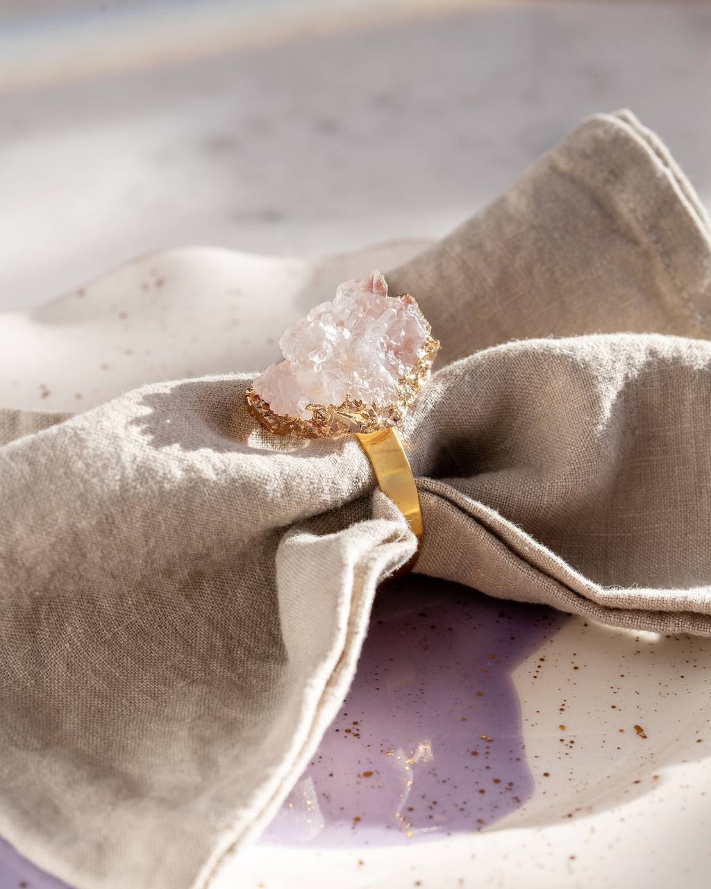 Кольцо для салфеток "Кристалл" золотое