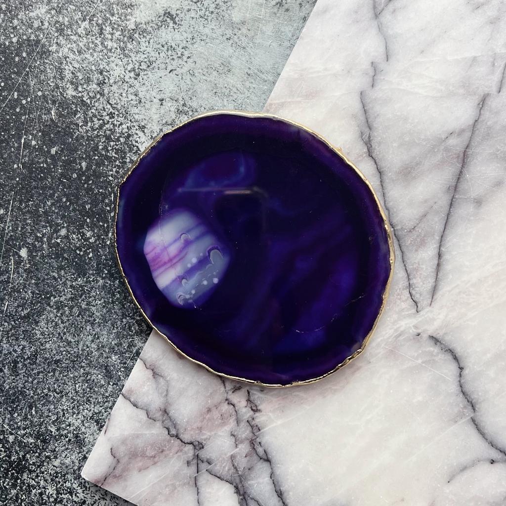 Срез агата тонированный в золоте