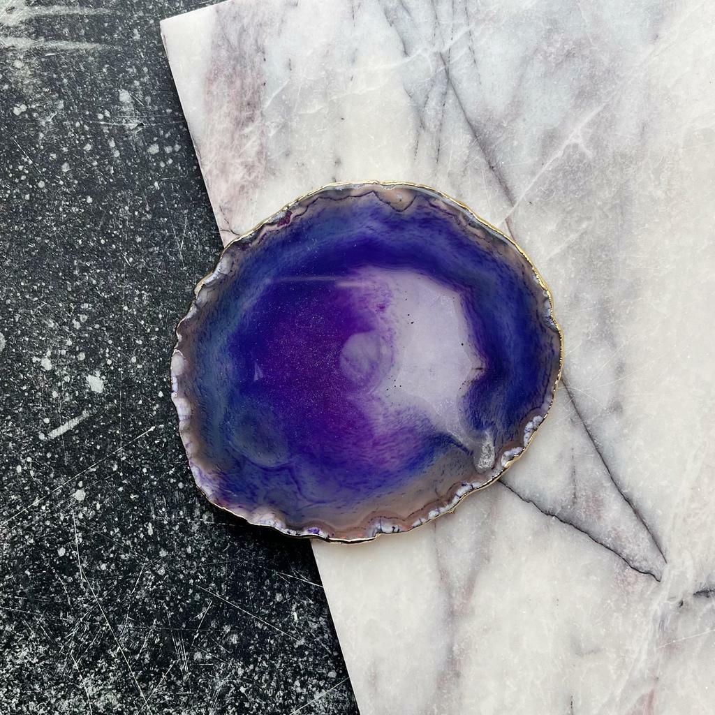 Срез агата тонированный в золоте