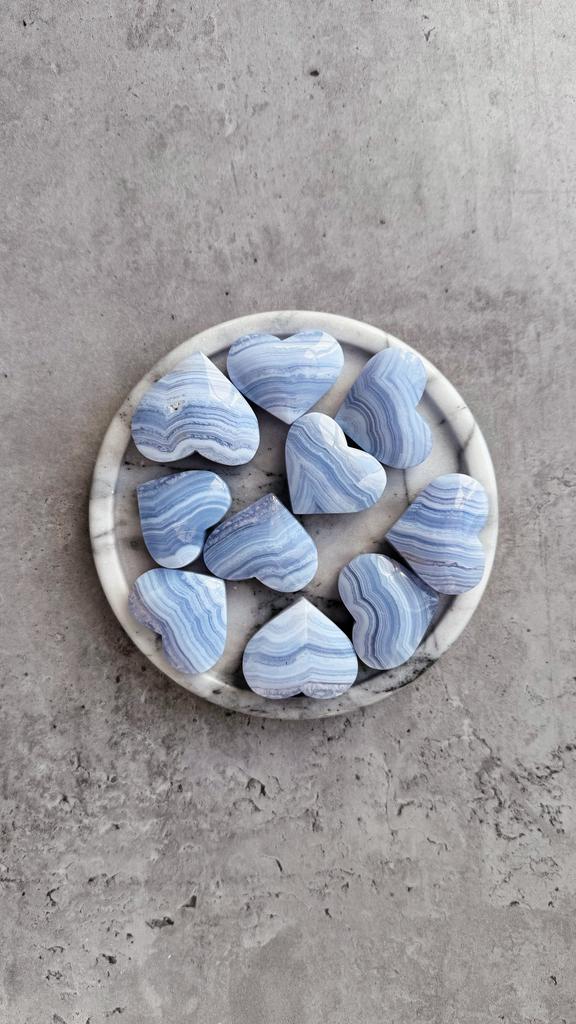 Агат голубой, сердце