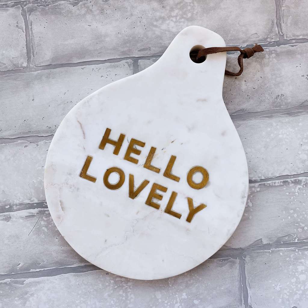 Мраморная доска "Hello lovely"