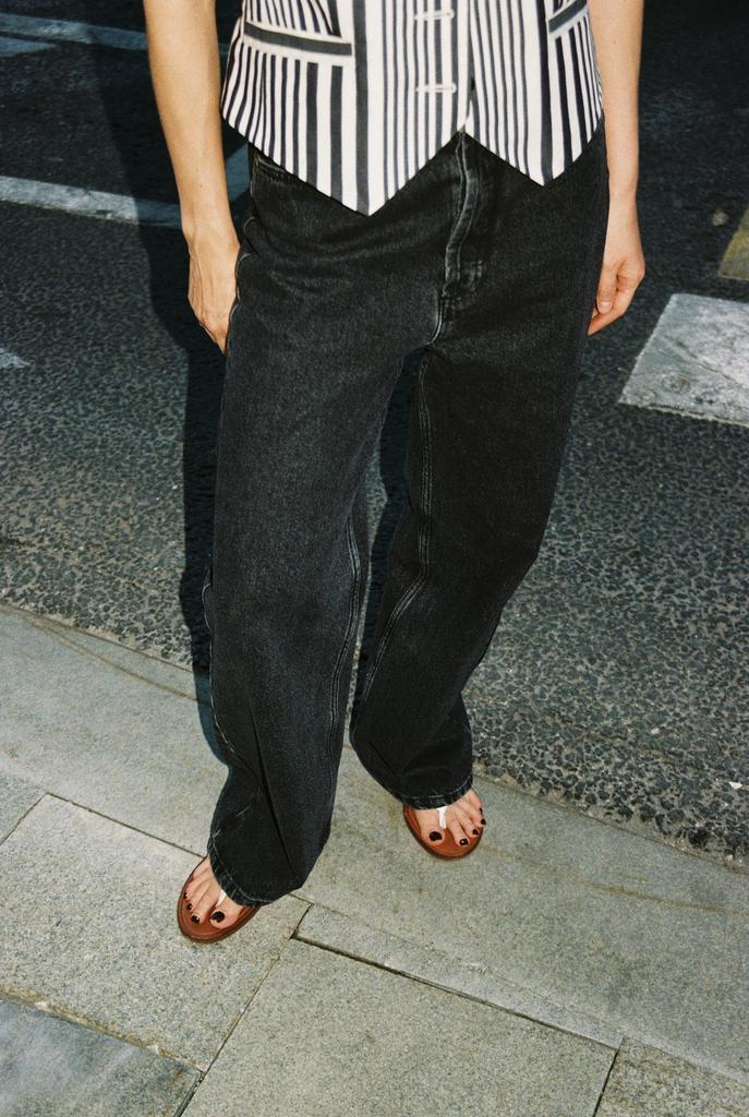 Джинсы широкие прямые тёмно-серые unisex